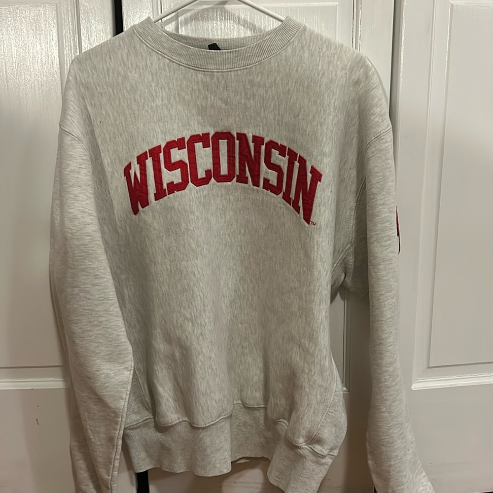 White Wisconsin Crewneck (M)